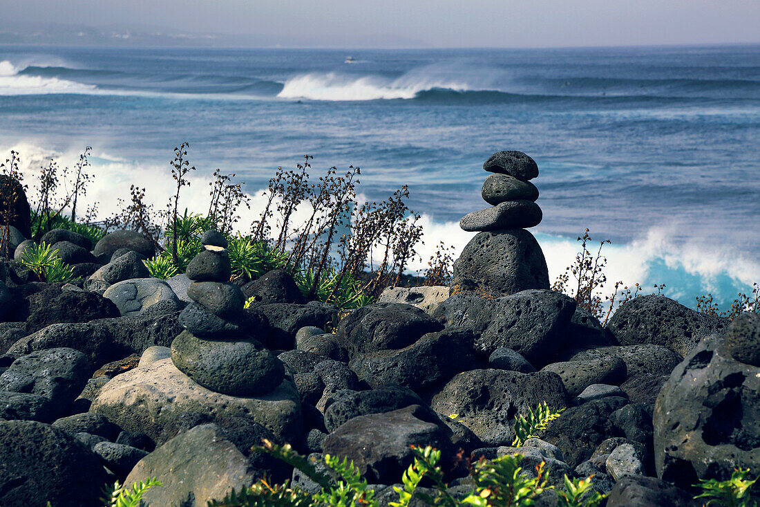 Insel Sao Miguel, Azoren, Portugal. Ribeira Grande. Ponta das Praias de Ribeira Grande. Strand Areal de Santa Barbara