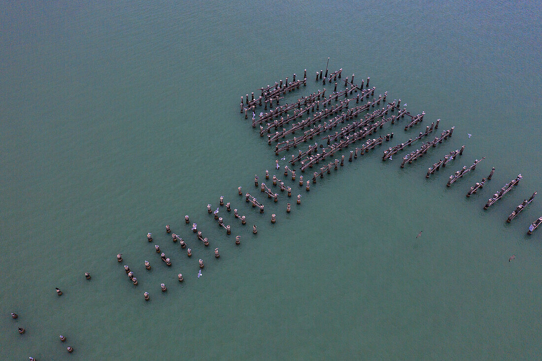 USA, Florida. Gasparilla Insel. Boca Grande. Ruinen eines alten Piers