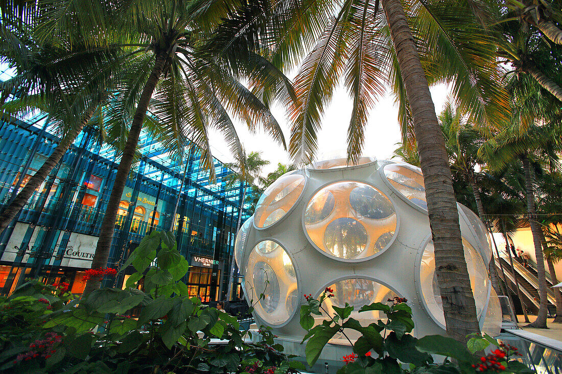 Usa,Florida,Miami,Design District. geodesic dome designed by renowned architect and inventor,Buckminster Fuller