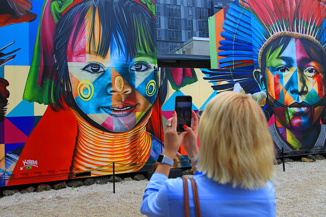 Usa,Florida,Miami, Wynwood district. Streetart. Wynwood Walls. Artist  Eduardo Kobra