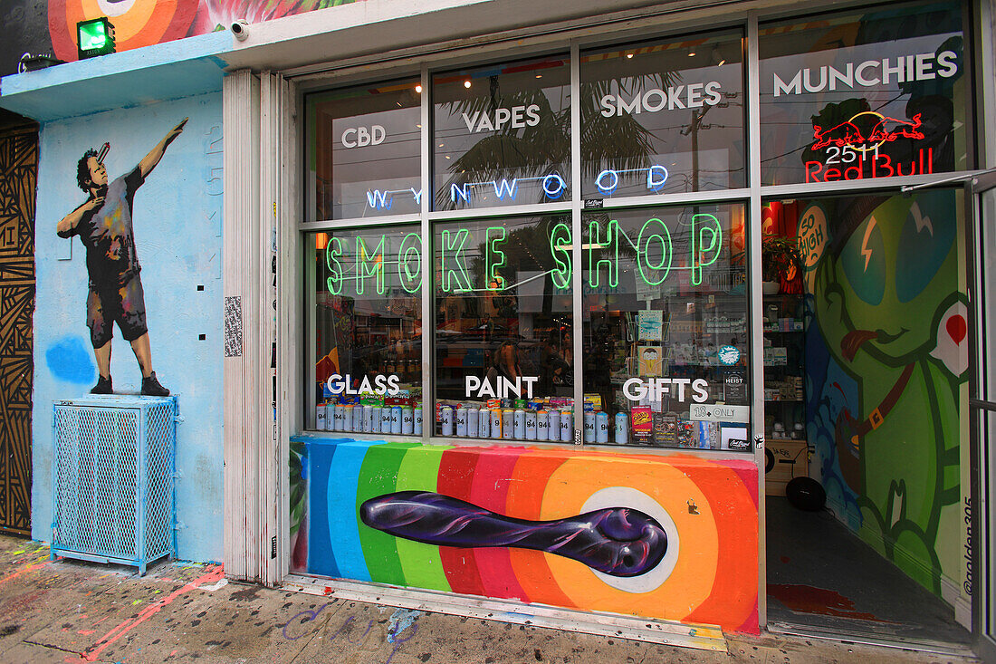 Usa,Florida,Miami, Wynwood district. Shop. CBD