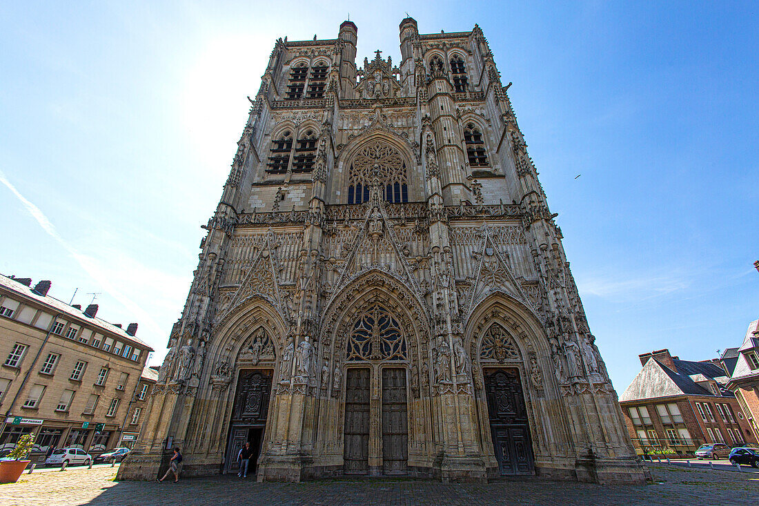 France,Hauts de France,Somme. Abbeville,center city. Collegiale Saint-Vulfran d'Abbeville