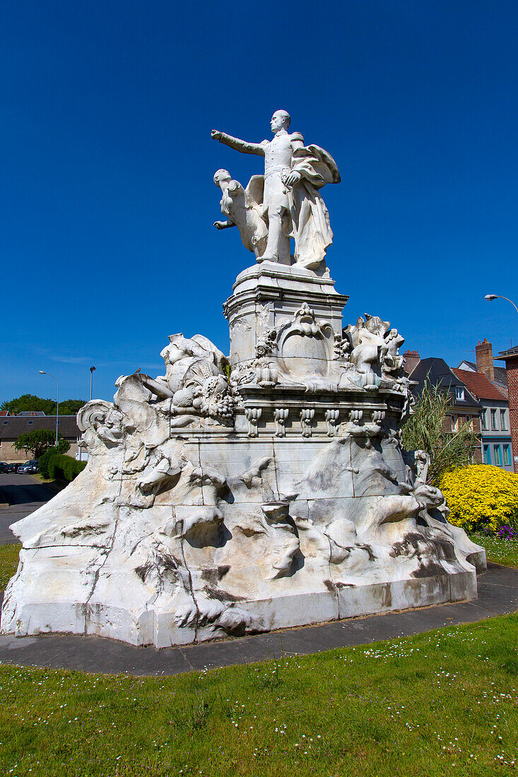 France,Hauts de France,Somme. Abbeville,center city. Amiral Courbet statue