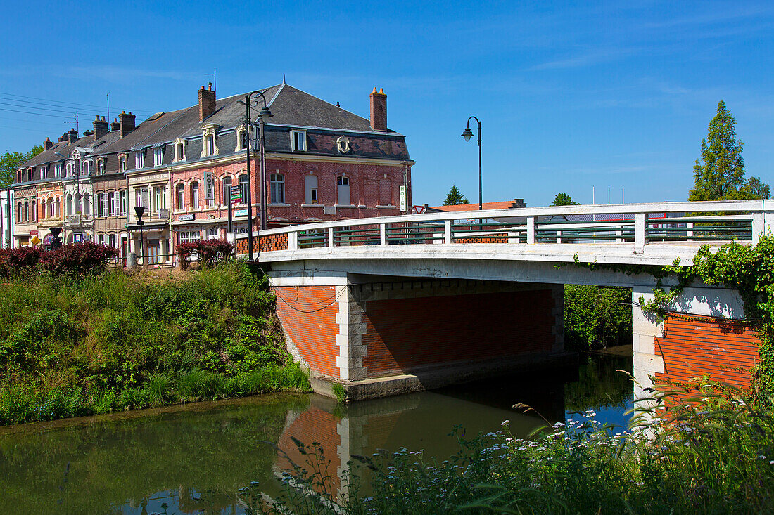 Frankreich,Hauts de France,Somme. Abbeville, Stadtzentrum. Fluss Somme