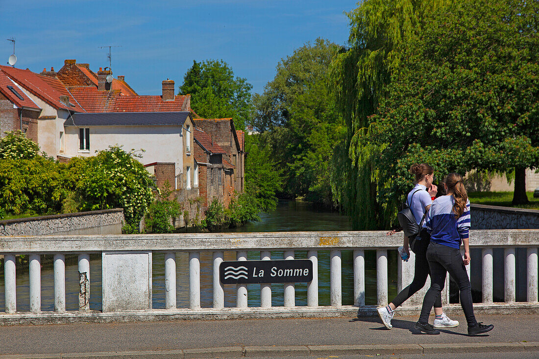 France,Hauts de France,Somme. Abbeville,center city. Somme river