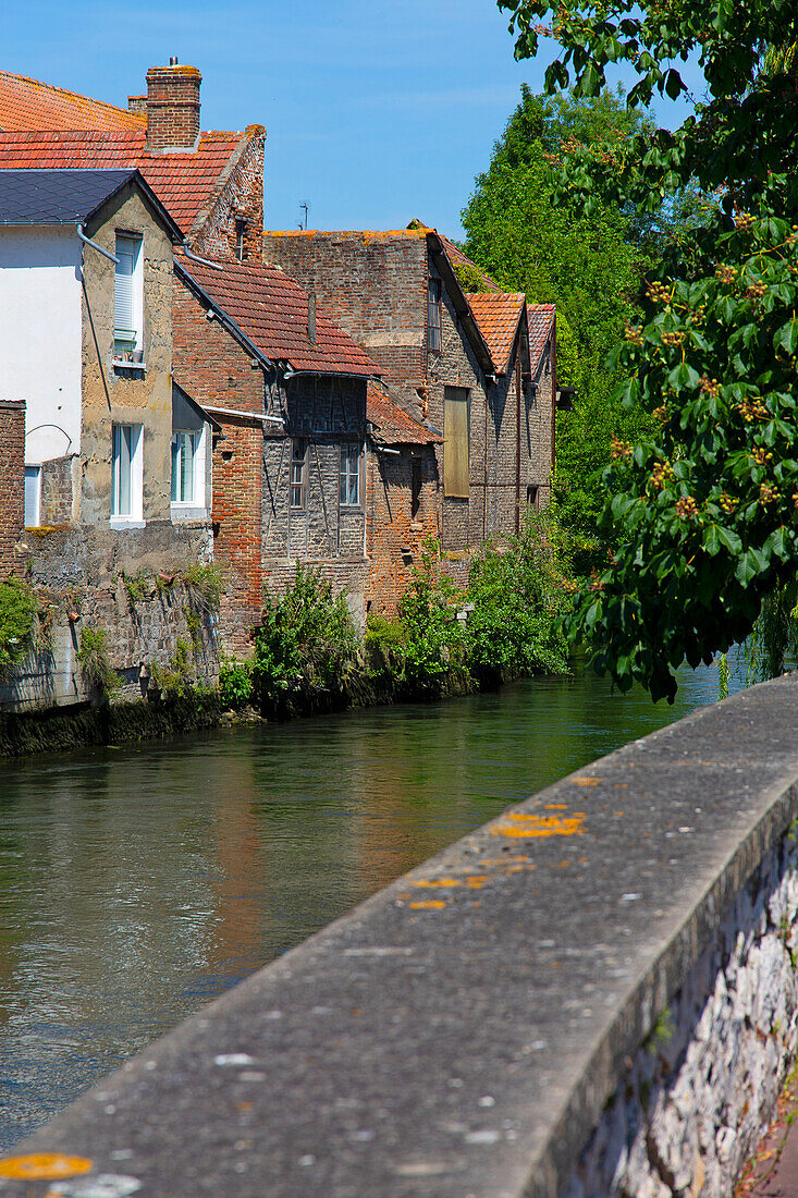 France,Hauts de France,Somme. Abbeville,center city. Somme river