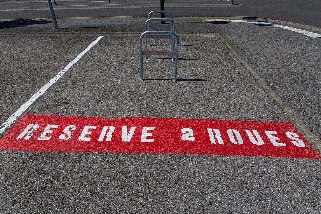 Parking space reserved for two-wheeled vehicles