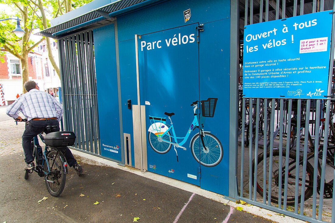 France,Hauts de France,Pas de Calais. Arras. Bike storage