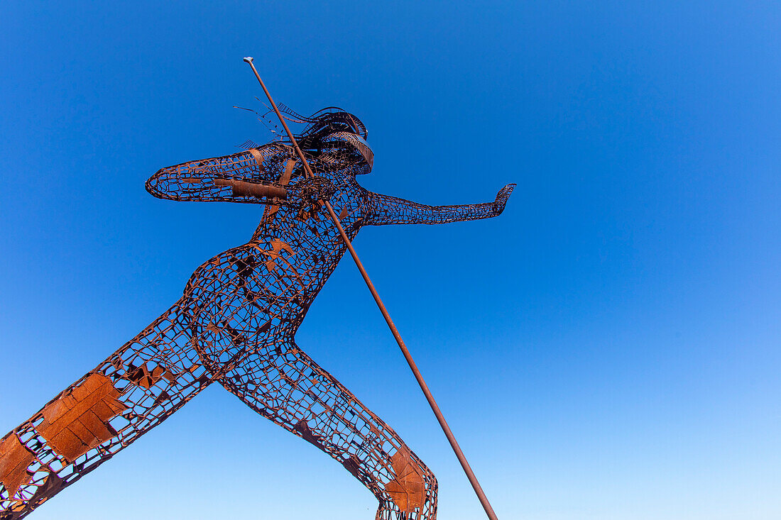 Europe,Nederlands. Province of Limbourg. Venlo. Maas River. 'Peaceful Warrior' by Rik van Rijswick