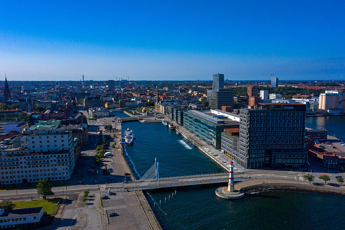 Europa,Skandinavien,Schweden. Schonen. Malmoe. Inre Hamnen Hafen. Malmöer Leuchtturm