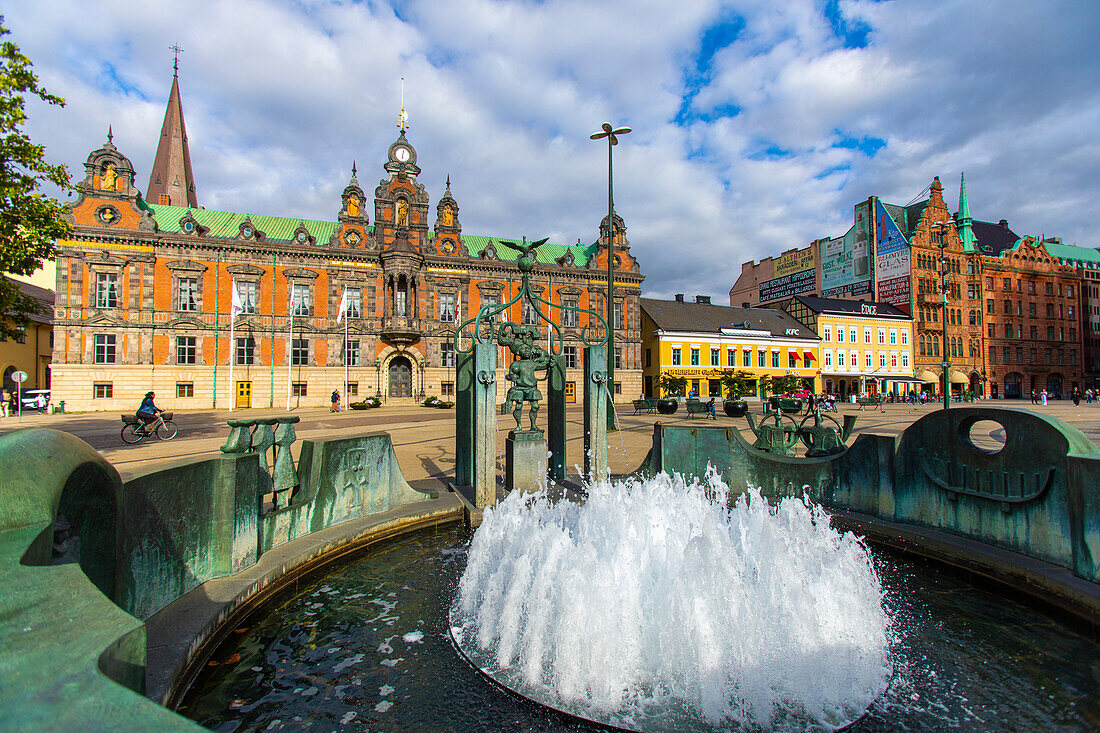 Europa,Skandinavien,Schweden. Schonen. Malmoe. Stortorget Fontaine von Stig Blomberg