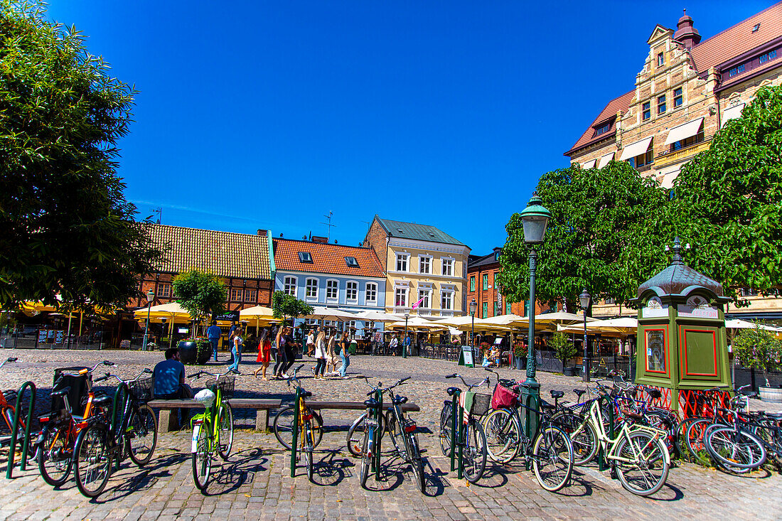 Europa,Skandinavien,Schweden. Schonen. Malmoe. Alte Stadt. Telefonzelle. Lilla torg Platz