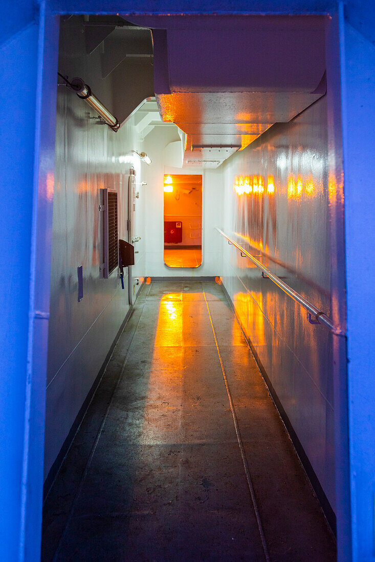 Ferry gangway at nightfall