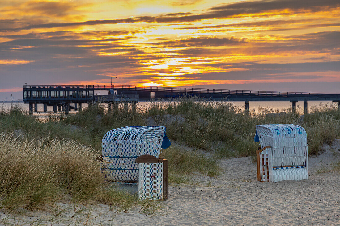 Europa,Deutschland. Schleswig-Holstein. Heiligenhafen. Strandkorb