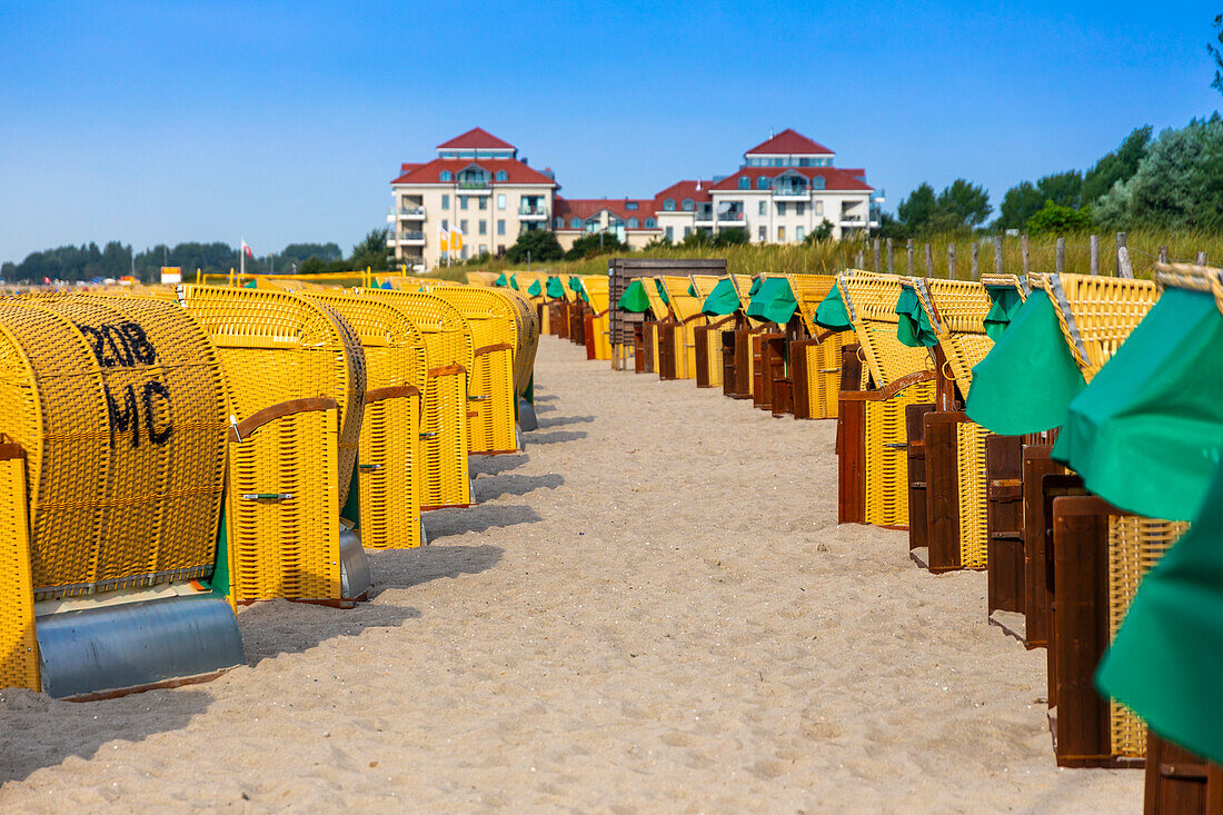 Europe,Germany. Schleswig-Holstein. Heiligenhafen. Strandkorb