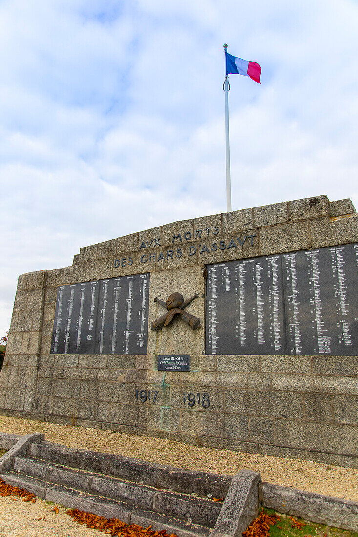 France,Hauts de France,Aisne,Chemin des Dames. Berry-au-Bac. National Assault Tank Monument