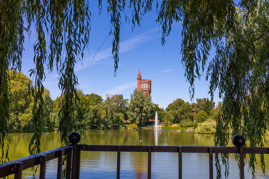 Europe,Scandinavia,Sweden. Scania. Landskrona. Saint Olof's lake and the old water tower