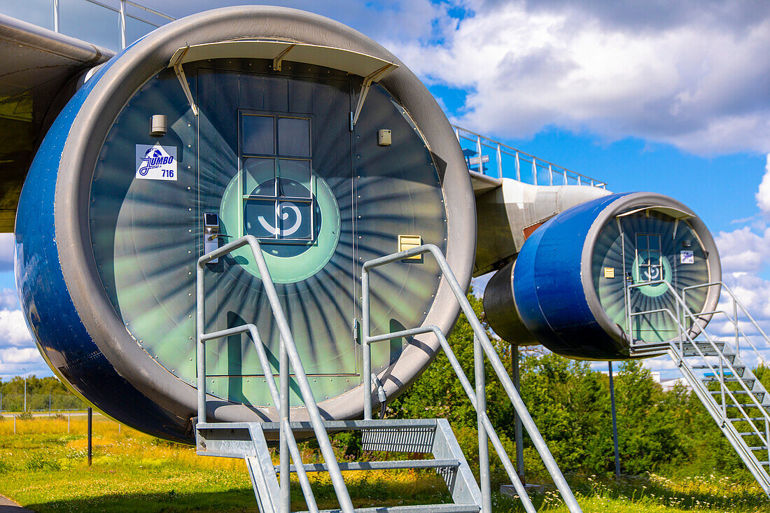 Europe,Scandinavia,Sweden. Stockholm. Stockholm-Arlanda airport. Jumbo Hostel. Youth hostel in a Boeing 747. Room in a reactor