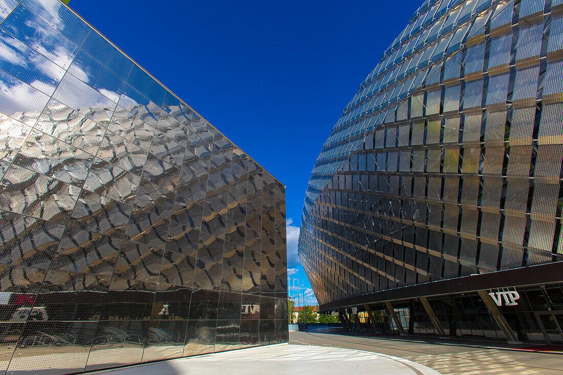 Europa, Skandinavien, Schweden. Stockholm. Stadtteil JohanneshovTele2 Arena Stadion. Globusstadt,arch. Weiß Arkitekter+ARUP