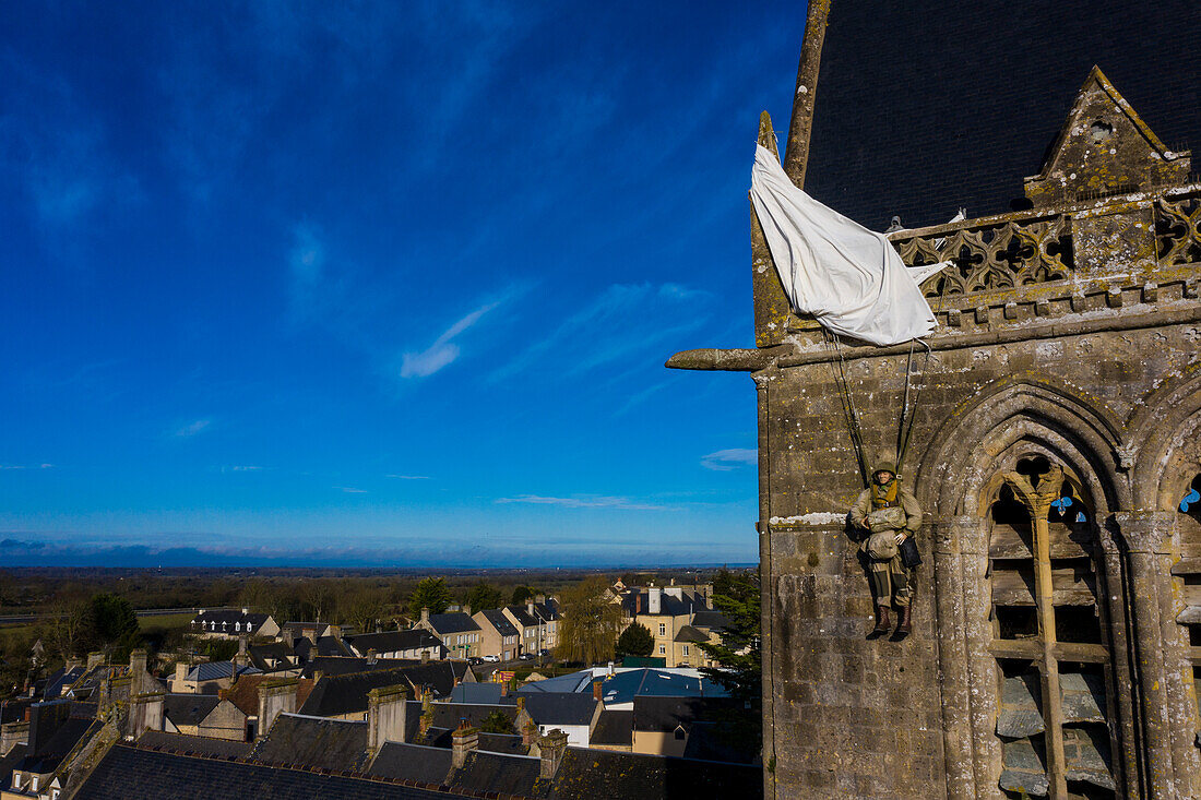 France,Calvados (14),Basse Normandie,eglise de Sainte-Mere-Eglise