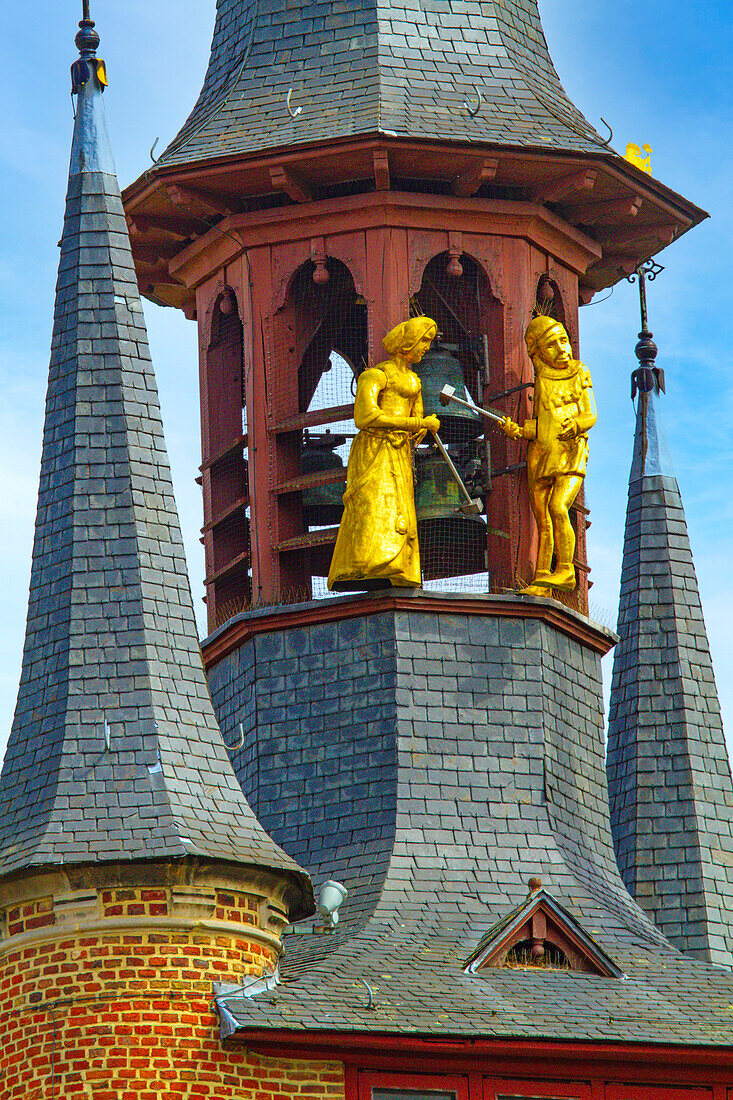 Europe,Belgium,Kortrijk,West Flanders Province. The belfry on the Grand Place