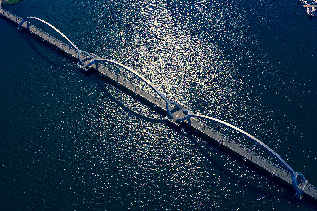 Europe,Scandinavia,Sweden.. Soelvesborg. Longest pedestrian and cycle bridge in Europe