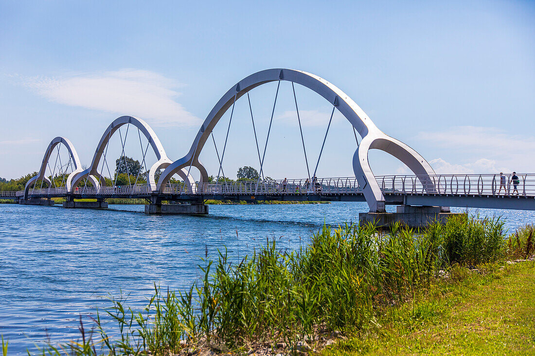 Europe,Scandinavia,Sweden.. Soelvesborg. Longest pedestrian and cycle bridge in Europe