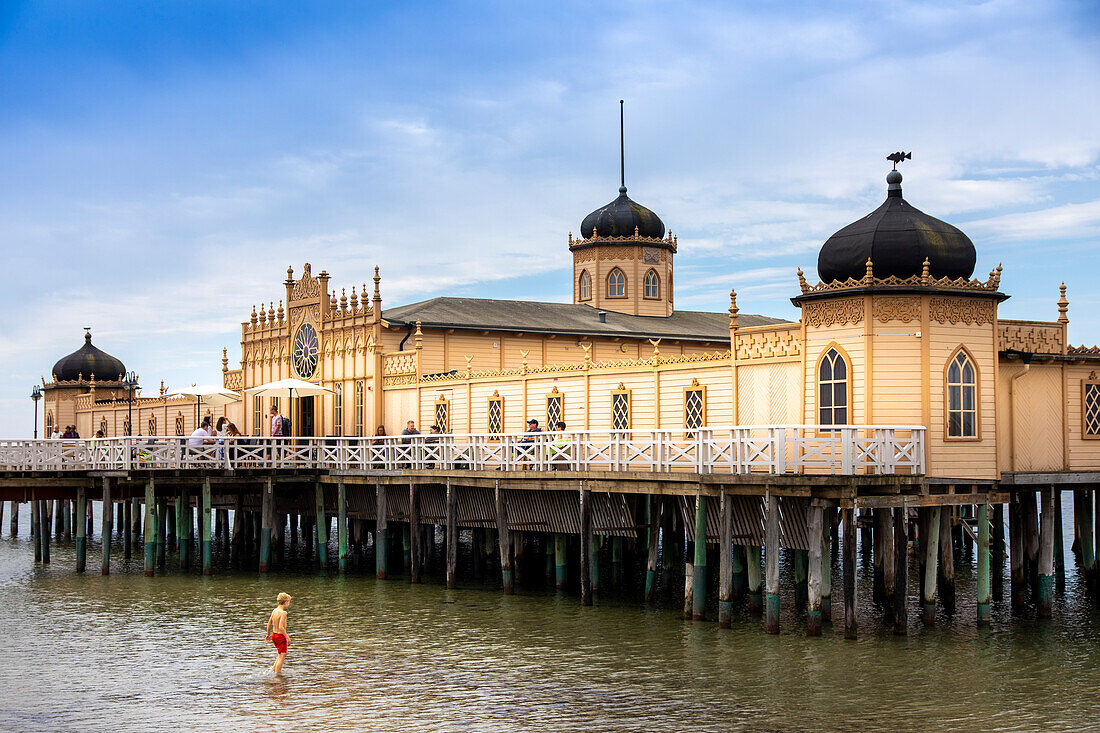 Europe,Scandinavia,Sweden.. Varberg.The old open air bath house,Kallbadhuset