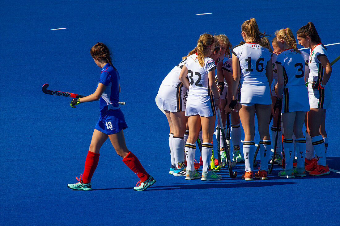 Spiel der französischen Feldhockeymannschaft der Frauen