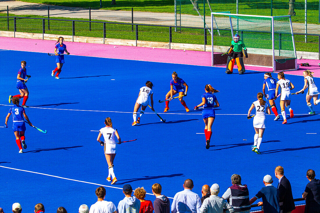 Spiel der französischen Feldhockeymannschaft der Frauen