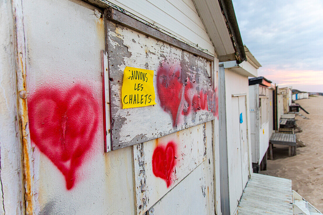 France,Opal Coast,Pas de Calais,Sangatte,the chalets of Bleriot-Plage awaiting destruction