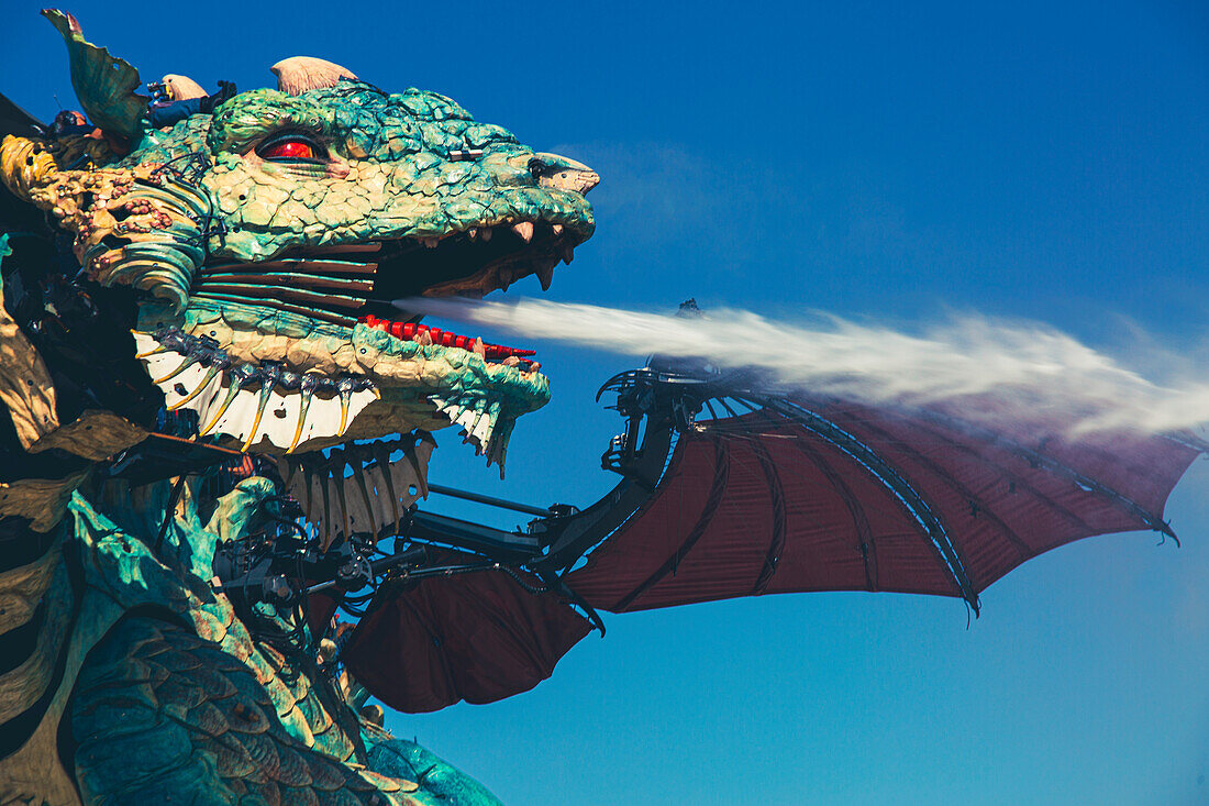 France,Calais,the dragon on the dike of Calais