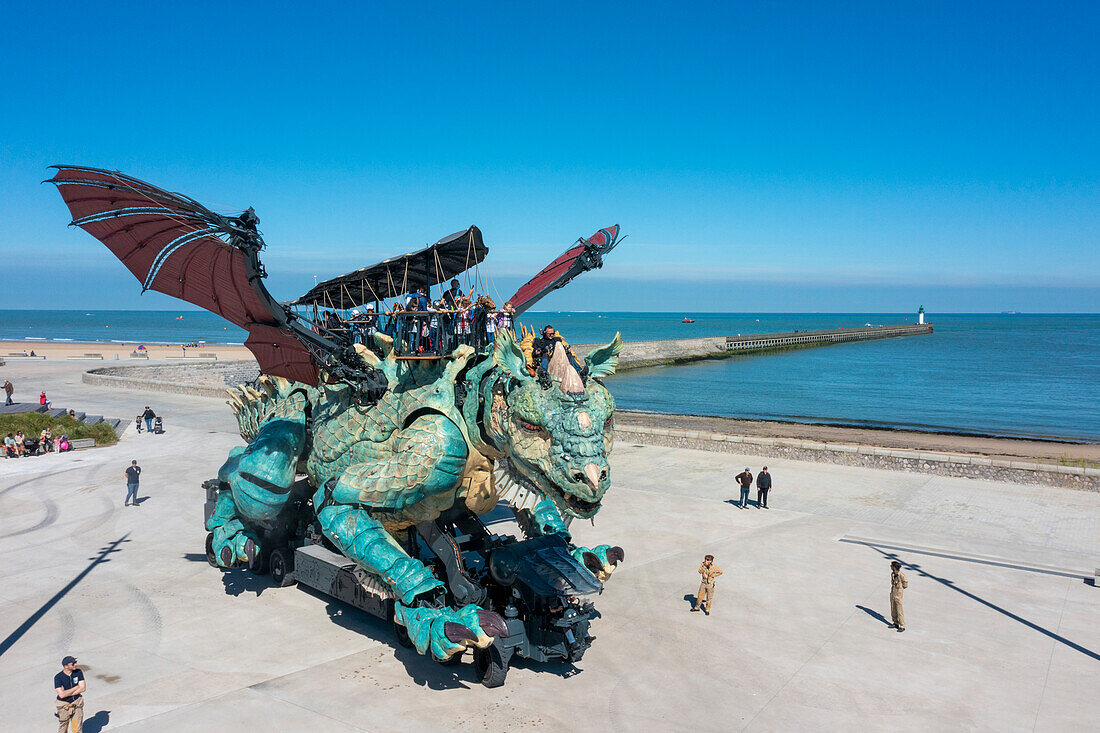 Frankreich,Calais,der Drache auf dem Deich von Calais