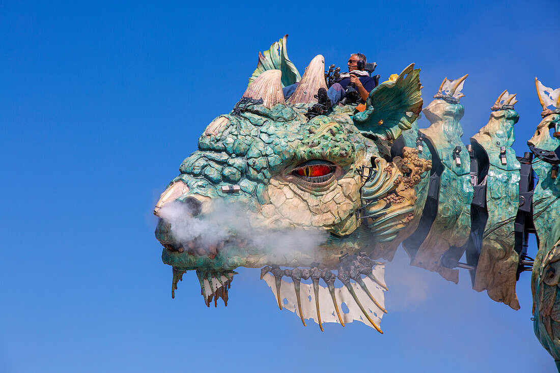 France,Calais,the dragon on the dike of Calais