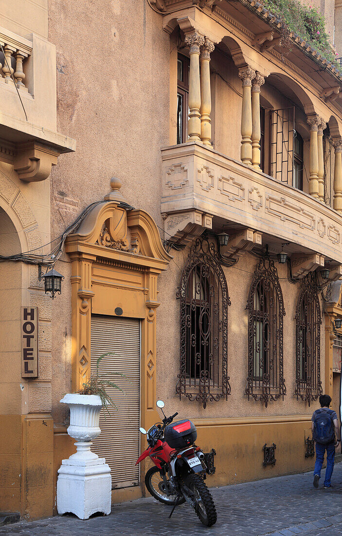 Chile,Santiago,Barrio Paris-Londres,street scene,historic architecture,people,