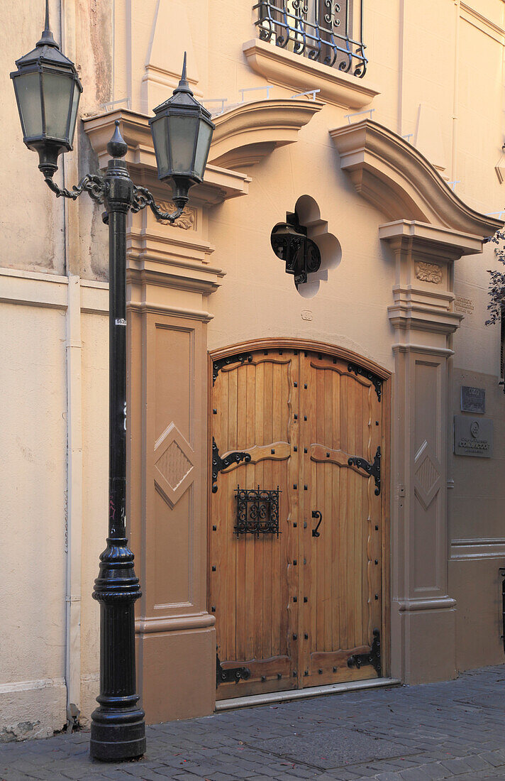 Chile,Santiago,Barrio Paris-Londres,street scene,historic architecture,