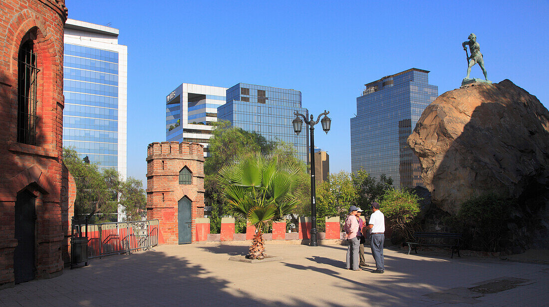 Chile,Santiago,Cerro Santa Lucia,Hügel,historisches Denkmal,Skyline,Wolkenkratzer,