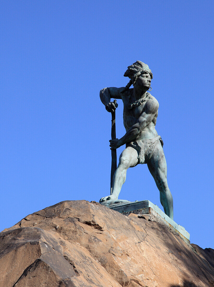 Chile,Santiago,Cerro Santa Lucia,statue of Caupolican,mapuche warrior,