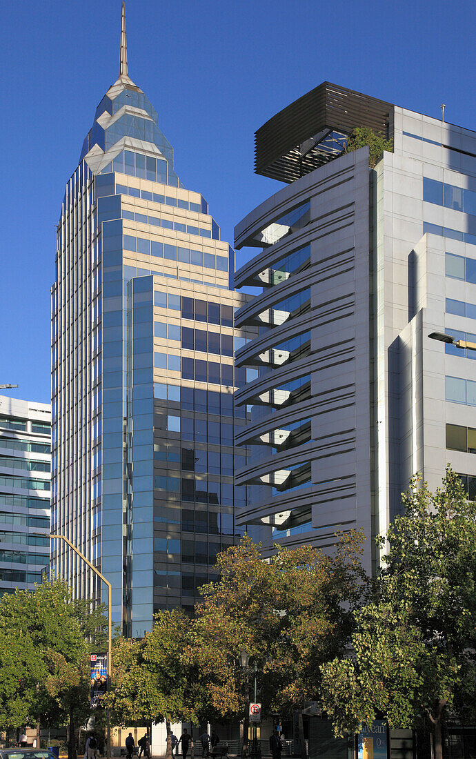 Chile,Santiago,Barrio El Golf,street scene,modern architecture,