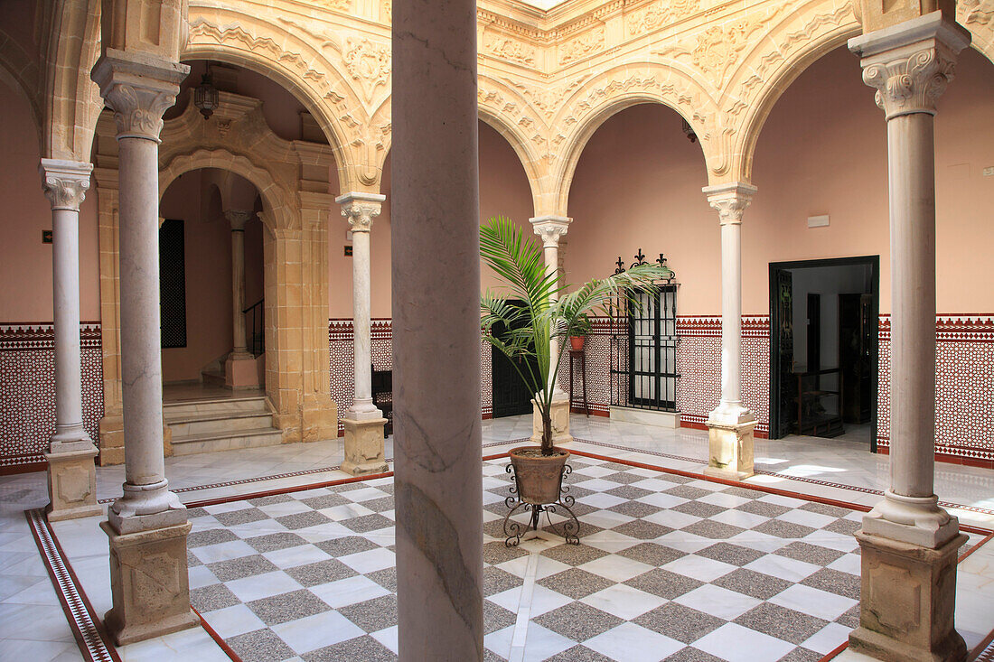 Spain,Andalusia,Jerez de la Frontera,Pemartin Palace,Andalusian Flamenco Centre,patio