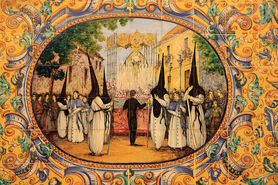 Spain,Andalusia,Seville,Triana,Semana Santa,ceramic tile image