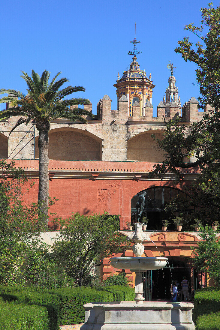 Spain,Andalusia,Seville,Real Alcazar,moorish royal palace,garden