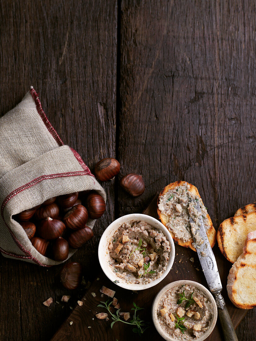 Chestnut puree on toast