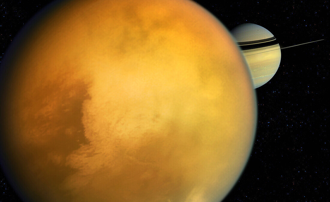 Titan and Saturn, illustration