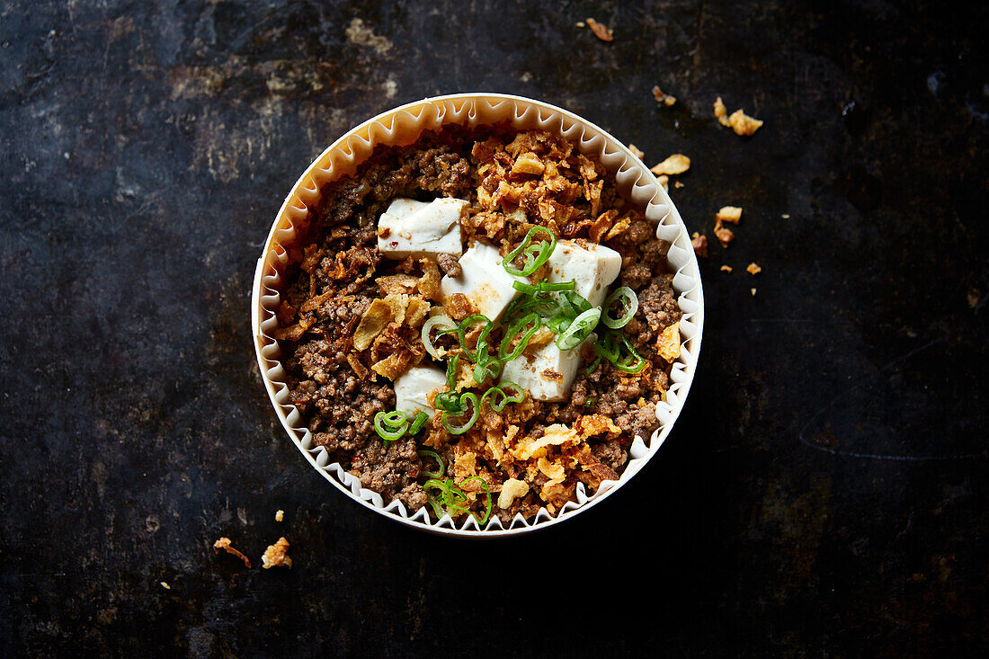 Mapo tofu with minced meat