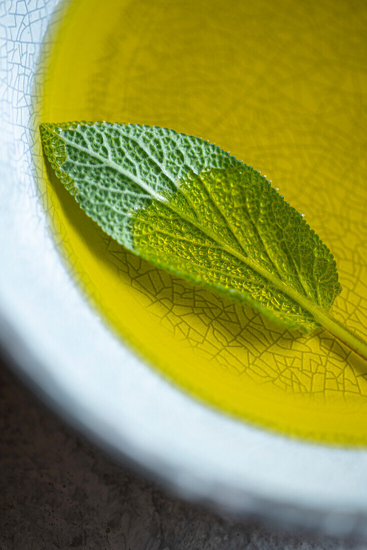 Sage leaf in olive oil