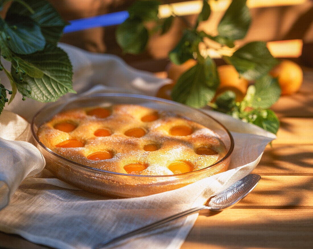 Clafoutis with apricots and almonds