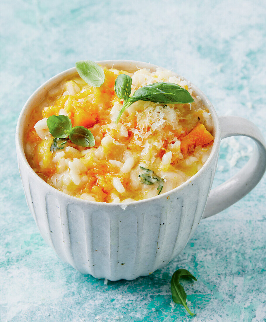 Kürbisrisotto mit Parmesan und Basilikum