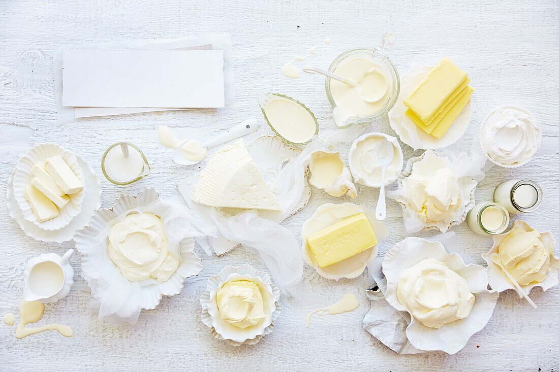 Various dairy products and butter variations