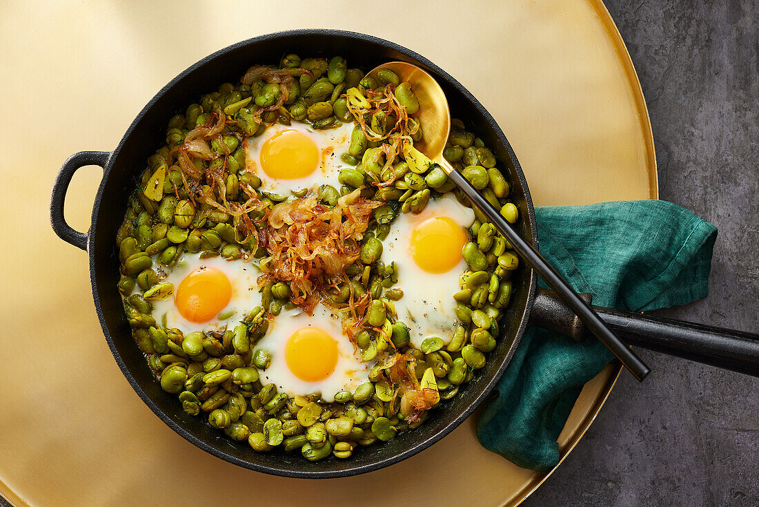 Persian dill beans with eggs